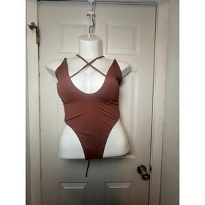 Brown Bathing Suit Size small Shien